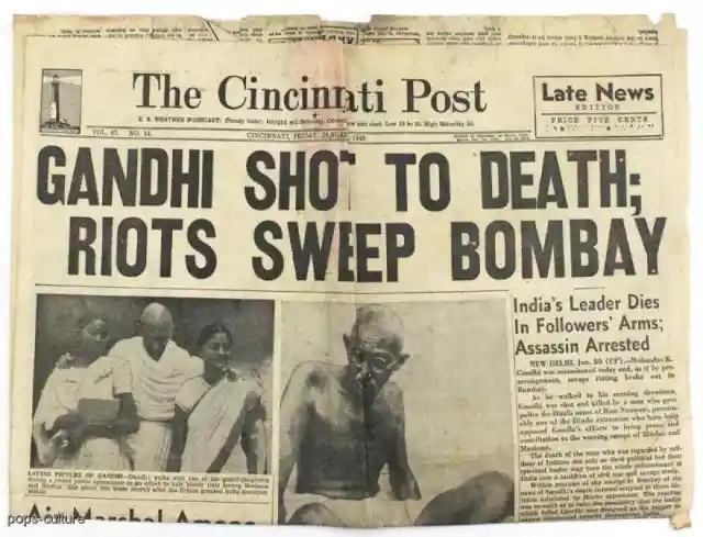 Gandhi Shot To Death