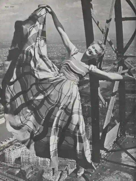 Lisa Fonssagrives On The Eiffel Tower, 1939
