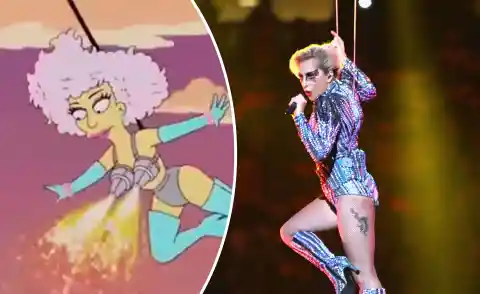 Lady Gaga Performs A High Wire Act