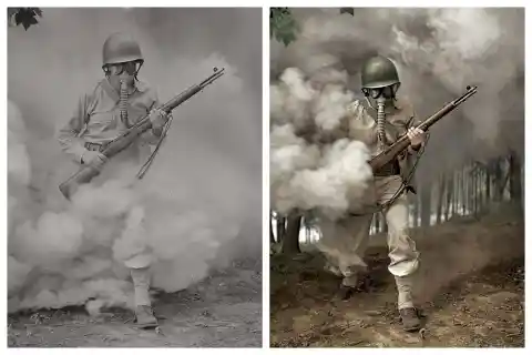 Epic Gas Mask Picture, 1942